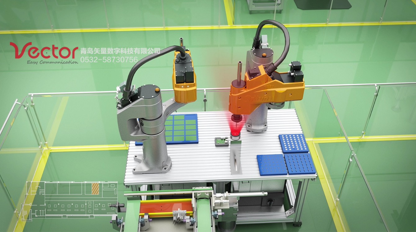 pcb機器人動畫展示，工業機器人生產動畫